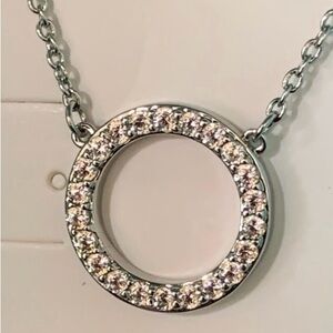 Origami Owl Silver Circle Necklace with Sparkling Accents